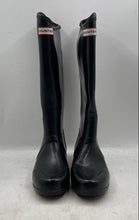 Load image into Gallery viewer, Hunter Womens Regent W23712 Black Round Toe Knee High Pull-On Rain Boots Size 8