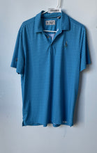 Load image into Gallery viewer, Penguin Mens Blue All Over Logo Print Short Sleeve Collared Polo Shirt Size M