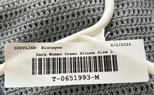 Load image into Gallery viewer, Zara Womens Gray Open-Knit V-Neck Short Sleeve Pullover Sweater Size Large