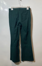 Load image into Gallery viewer, Loft Womens Green Flat Front Pockets Flared Leg Chino Pants Size 2