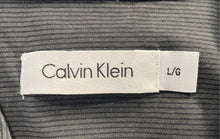 Load image into Gallery viewer, Calvin Klein Mens Gray Striped Cotton Long Sleeve Pockets Button-Up Shirt Size L