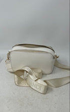 Load image into Gallery viewer, Valentino Orlandi Womens White Studded Adjustable Strap Crossbody Bag Stained