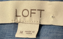 Load image into Gallery viewer, Loft Womens Blue Short Cap Sleeve Collared Blouse Top Size Medium