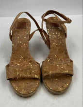 Load image into Gallery viewer, Authentic Tory Burch Womens Light Brown Wedge Espadrille Sandals Sz 9.5M Damaged