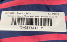 Load image into Gallery viewer, Express Womens Portofino Blue And Pink Striped Long Sleeve Button-Up Shirt Sz S