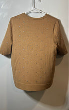 Load image into Gallery viewer, Chico's Womens Brown Studded Short Sleeve Crew Neck Pullover Sweater Size 1
