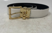 Load image into Gallery viewer, Michael Kors Womens White And Gold Buckle Logo Adjustable Dress Belt