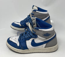 Load image into Gallery viewer, Authentic Nike Boys Air Jordan 1 Retro High OG White Blue Sneakers Shoes Size 6Y