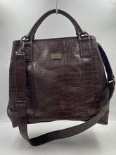 Load image into Gallery viewer, Authentic Simply Vera Vera Wang Womens Brown Crocodile Embossed Top Handle Bag