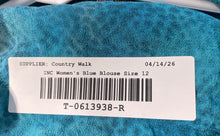 Load image into Gallery viewer, INC International Concepts Womens Blue Animal Print Button-Up Shirt Size 12