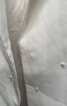Load image into Gallery viewer, Karl Lagerfeld Womens White Pearl Peak Lapel Single-Breasted Blazer Size 12