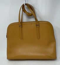 Load image into Gallery viewer, Authentic Furla Womens Tan Leather Inner Pocket Double Handle Tote Purse Damaged