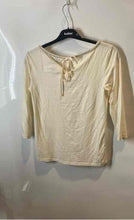 Load image into Gallery viewer, Ann Taylor Womens Beige Round Neck 3/4 Sleeve Blouse Top Size Small