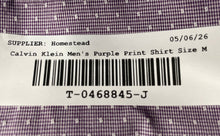 Load image into Gallery viewer, Calvin Klein Mens Purple Houndstooth Print Slim Fit Long Sleeve Dress Shirt Sz M
