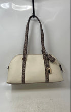Load image into Gallery viewer, Anne Klein Womens Beige Leather Charm Dome Double Handle Satchel Handbag