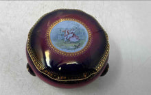 Load image into Gallery viewer, Multicolor Printed Round Shape Tri-Footed Vanity Jewelry Box With Lid