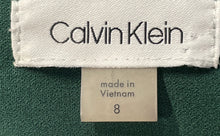Load image into Gallery viewer, Calvin Klein Womens Green 3/4 Bell Sleeve Boat Neck Back Zip Sheath Dress Size 8