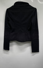 Load image into Gallery viewer, Express Womens Black Asymmetrical Zip Cropped Motorcycle Jacket Size Small