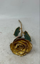 Load image into Gallery viewer, 24k Gold Dipped Patriotic Lacquer Real Rose Star Spangled American Flag