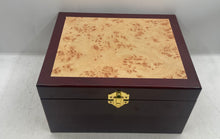 Load image into Gallery viewer, Neptune Society Cherry Burlwood Cremation Urn Memorial Memento Kit Memory Chest