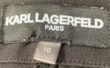 Load image into Gallery viewer, Karl Lagerfeld Womens Black Contrast Stitch Straight Leg Dress Pants Size 10