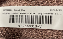 Load image into Gallery viewer, Carolyn Taylor Womens Pink V-Neck Long Sleeve Pullover Sweater Size Medium