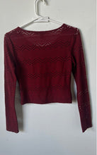 Load image into Gallery viewer, Forever 21 Womens Red Long Sleeve Scoop Neck Cropped Blouse Top Size M