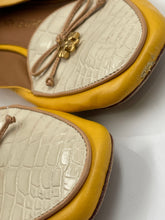 Load image into Gallery viewer, Authentic Tory Burch Womens Yellow Brown Flat Loafer Shoes Size 6.5 M Worn Soles