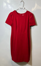 Load image into Gallery viewer, Calvin Klein Womens Red Short Puff Sleeve Back-Zip Sheath Dress Size 10
