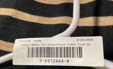 Load image into Gallery viewer, Tahari Arthur S. Levine Womens Tan Brown Black Striped Wrap Dress Size XL W/ Tag
