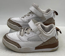 Load image into Gallery viewer, Authentic Nike Boys Air Jordan Spizike Low White Brown Sneakers Sz 1.5Y Stained