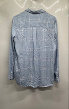 Load image into Gallery viewer, Express Boyfriend Womens Blue Plaid Long Sleeve Collared Button-Up Shirt Size M