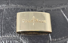 Load image into Gallery viewer, Cole Haan Womens Izzie Black Croc Embossed Leather Clutch Purse With Tag