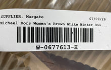 Load image into Gallery viewer, Michael Kors Womens Sandy Brown White Leather Round Toe Ankle Winter Boots Sz 8M