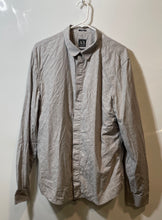 Load image into Gallery viewer, Armani Exchange Mens Gray Spread Collar Long Sleeve Button-Up Shirt Size Large