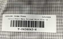Load image into Gallery viewer, Calvin Klein Mens Gray Plaid Collared Non-Iron Slim Fit Dress Shirt Sz 16 34-35