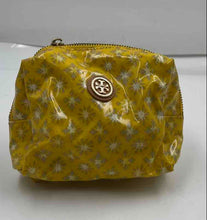 Load image into Gallery viewer, Authentic Tory Burch Womens Yellow Floral Print Cosmetic Bag Stained /Damaged