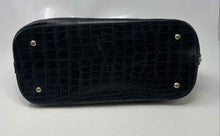 Load image into Gallery viewer, Anais Gvani Womens Black Crocodile Embossed Faux Leather Studded Shoulder Bag