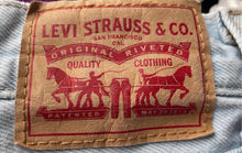 Load image into Gallery viewer, Levi's Womens Blue Denim Light Wash Frayed Hem '94 Baggy Bermuda Shorts Size 26