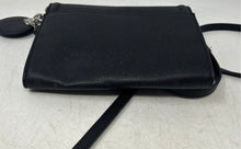 Load image into Gallery viewer, Nine West Womens Black Pebbled Leather Adjustable Strap Flap Over Crossbody Bag