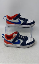 Load image into Gallery viewer, Nike Boys Court Borough Low Recraft DV5457-401 White Blue Sneakers Shoes Size 2Y