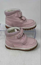Load image into Gallery viewer, Apakowa Kids Pink Leather Hook And Loop Round Toe Ankle Snow Boots Size 24