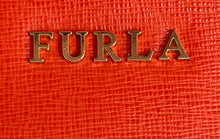 Load image into Gallery viewer, Authentic Furla Womens Orange Leather Double Handle Tote Purse Damaged