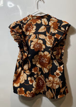 Load image into Gallery viewer, Express Womens Multicolor Floral Flutter Sleeve Button Front Blouse Top Size S