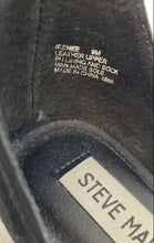 Load image into Gallery viewer, Steve Madden Womens Black Leather High Block Ankle Strap Heels Size 9M