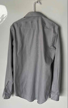 Load image into Gallery viewer, Calvin Klein Mens Gray Steel+ Slim Fit Non-Iron Stretch Dress Shirt Sz 15 34/35