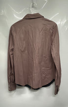 Load image into Gallery viewer, Zara Womens Mauve Faux Leather Long Sleeve Collared Button-Up Shirt Size Small