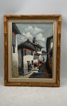 Load image into Gallery viewer, Vintage Artistic Framing Llama's Peruvian Village Street Scene Art Painting