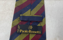 Load image into Gallery viewer, Paolo Rossetti Mens Multicolor Striped Silk Keeper Loop Pointed Tie One Size