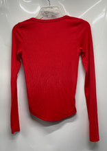 Load image into Gallery viewer, American Eagle Womens Red Long Sleeve V-Neck Ribbed Knit T-Shirt Size XS
